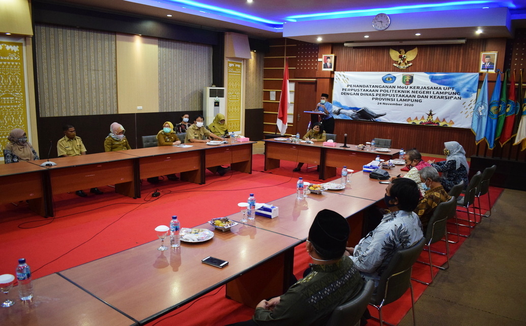Dinas Perpustakaan dan Kearsipan Provinsi Lampung Mengadakan MoU dan Bimtek Inklusi Sosial Budikdamber dan Budidaya Jamur Tiram Bekerjasama Dengan UPT Perpustakaan Polinela