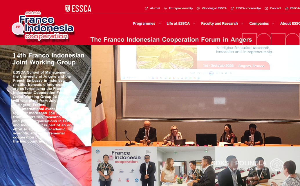 Perkuat Kerjasama Internasional: Polinela Berpartisipasi dalam 14th Franco-Indonesian Joint Working Group 2026 di Angers, Prancis