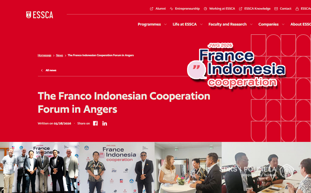Perkuat Kerjasama Internasional: Polinela Berpartisipasi dalam 14th Franco-Indonesian Joint Working Group 2026 di Angers, Prancis